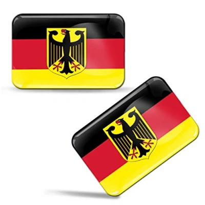 Image of 2 x 3D Domed Silicone Stickers Decals Bundesrepublik Deutschland National Germany Flag Car Motorcycle Helmet F 34