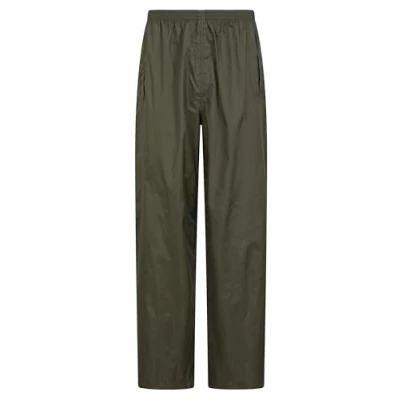Image of Mountain Warehouse Pakka Mens Waterproof Rain Overtrousers Packable &amp; Quick Dry Pants with Taped Seams Adjustable Ankle Opening for Autumn Winter, Outdoors Khaki 3XL