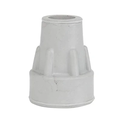 Image of Days Heavy Duty Bell Shaped Ferrule, 25 mm (1&quot;), Single, Grey, Walking Stick, Crutch, &amp; Furniture Replacement Rubber Tip, Easy Attach Protection Cup, Handicapped (Eligible for VAT Relief in the UK)