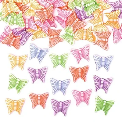 Image of Baker Ross FE303 Butterfly Kids Craft Beads Pack of 400, Multi Coloured Embellishments for Children&#039;s Jewellery Making, Arts Crafts and Crafting Activities