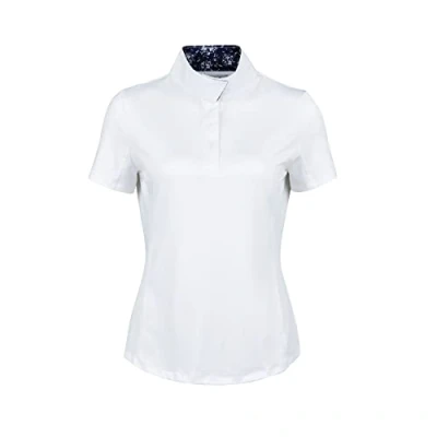 Image of Dublin Ria Short Sleeve Competition Shirt, White/Navy, Ladies XL