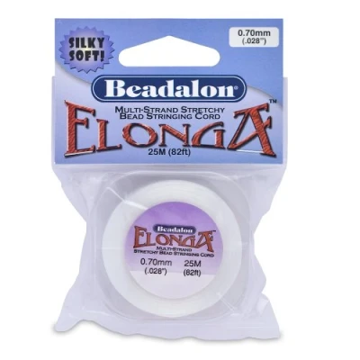 Image of Beadalon Elonga 0.7mm White, 25 Meter