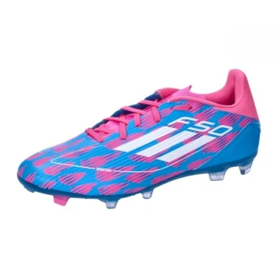 Image of adidas Performance F50 League FIRM/MULTIGROUND Moulded stud football boots, Men&#039;s, Size: 8, Solar blue/footwear white/solar pink Textile/synthetics