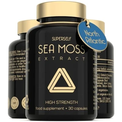 Image of Sea Moss Capsules 2000mg High Strength Supplement Wild Harvested 60 One a Day Made in The UK Vegan