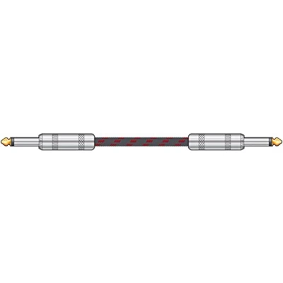 Image of Chord Premium Retro Guitar Lead, Black/Red