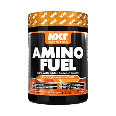 Image of NXT Nutrition Amino Fuel Energy Drink BCAAs Acids with Beta Alanine, Vitamin D3 and Citrulline Malate for Performance, Endurance Support (Orange)