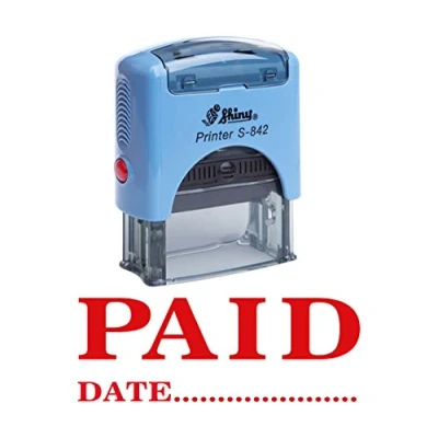 Image of Printtoo Paid with Date Self Inking Rubber Stamp Office Stationery Custom Shiny