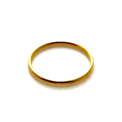 Image of 18ct Gold Plated Sterling Silver Vermeil 1.2mm Halo Band Ring Refined Style (I 1/2)