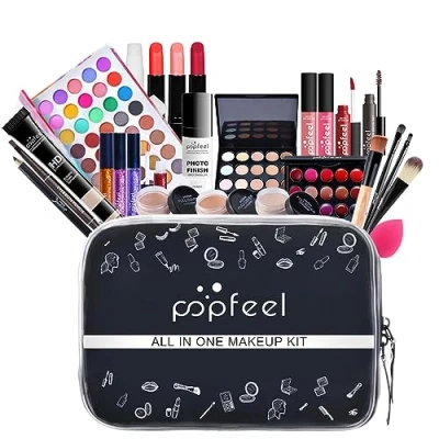 Image of FantasyDay All in one Makeup Set Gift Surprise Full Kit for Women Cosmetic Essential Starter Bundle Include Eyeshadow Palette Lipstick Blush Foundation Concealer Face Powder Lipgloss Brush