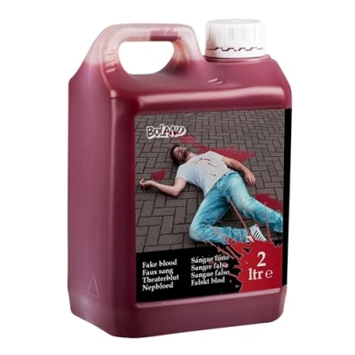Image of Boland Theatre Tankard Artificial Blood 2 Litres Realistic Makeup for Wounds, Special Effects, Halloween, Productions, Cosplay, and Scary Costumes