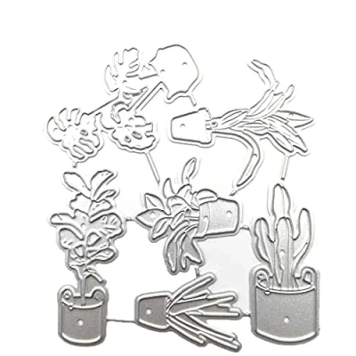 Image of Flowerpot Metal Cutting Dies Stencil Scrapbooking Album Paper Card Template Mold Embossing Decoration