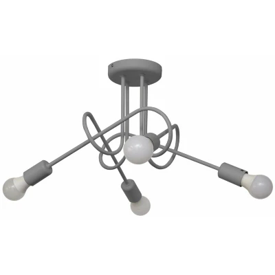 Image of Oxford Multi Arm Semi Flush Ceiling Light Grey 44cm