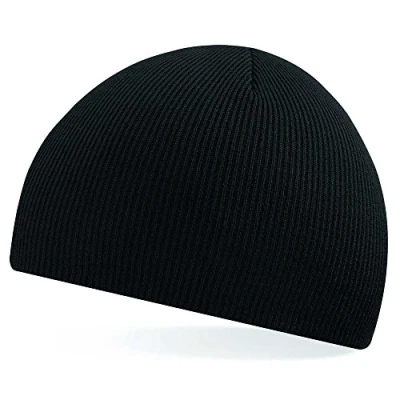 Image of Beechfield Pull On Acrylic Knitted Hat Baseball Cap, Black, One Size