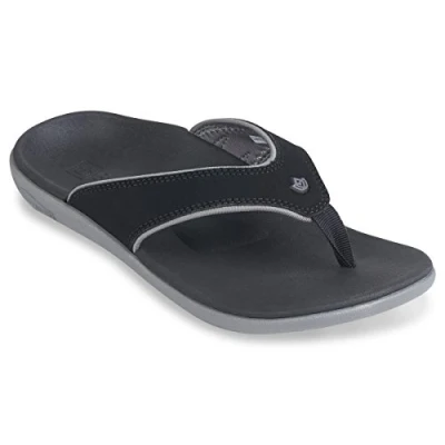 Image of Spenco Yumi Plus Men&#039;s Memory Foam Supportive Sandal Carbon/Pewter 13 Wide