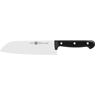 Image of ZWILLING Santoku Knife, Blade length: 18 cm, Large blade, Special stainless steel/Plastic handle, Twin Chef, Silver/Black