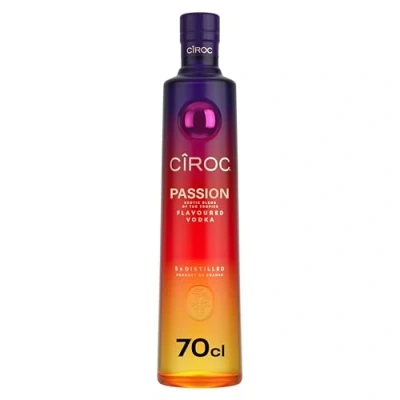 Image of Ciroc Passion Flavoured Vodka 37.5% 70cl Exotic Blend of the Tropics Notes Pineapple Citrus &amp; Mango with Hibiscus For Tropical Drinks or Cocktails