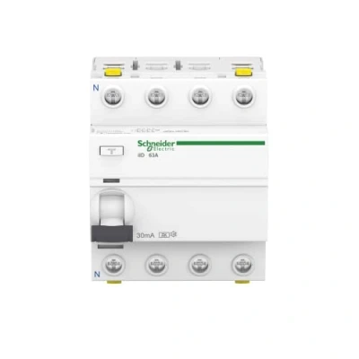 Image of Schneider Electric A9Z21463 Residual Current Circuit Breaker iID, 4P, 63A, 30mA, Type A, 63 amps, Ampere