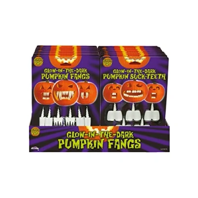Image of Fun World Glow Pumpkin Teeth Set, Multi Colored, Standard