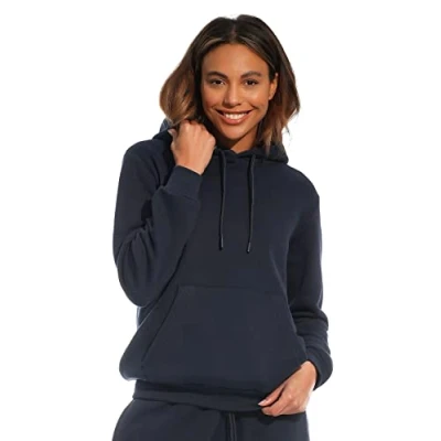 Image of Light &amp; Shade Women&#039;s Loungewear Hoodie Hooded Sweatshirt Top, Navy, S