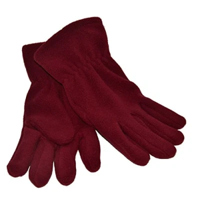 Image of Childs Fleece Gloves, Maroon, Age 5/7