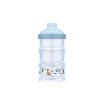 Image of Mepal Milk Powder Tower Mio Little Dutch, Airtight Seal, Including Dispenser Top, for Multi use Storage and Dispensing Formula, Stack as Many You Need, 360 ml, Forest Friends