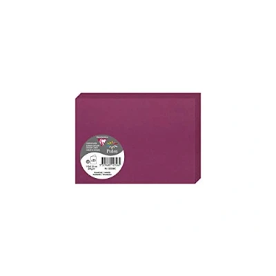 Image of Clairefontaine Ref 12326C Pollen Folded Card (Pack of 25 Sheets) 110 x 155mm Sized, 210gsm Card, Inkjet &amp; Laser Printer Compatible, Acid Free Raspberry