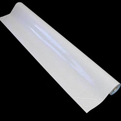 Image of Bright Ideas Book Covering Film Clear 1000mm x 25m Roll, Water Based Self Adhesive with Cutting Grid. Cover Protector Roll. BI9018.