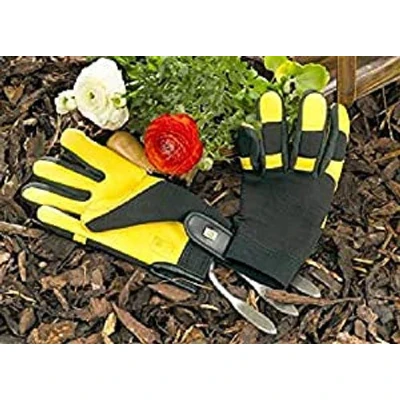 Image of GOLD LEAF SOFT TOUCH Deluxe Deerskin Leather Comfortable RHS Gardening Gloves Ladies Size Great Gift