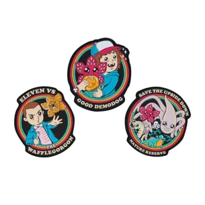 Image of Grupo Erik Set of 3 Patches Stranger Things Iron On Patches, Sew Embroidery Applique for Clothing, Backpacks Merchandise