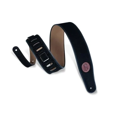 Image of Levy&#039;s MSS3 BLK Suede Leather Guitar Strap Black, 5cm