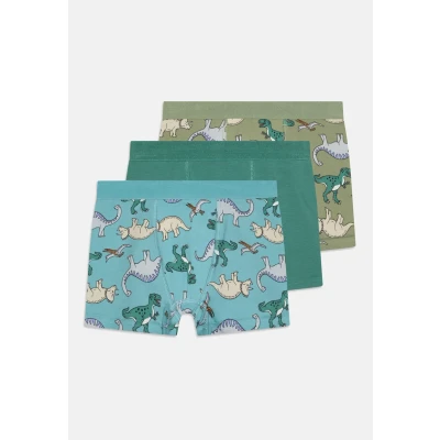 Image of Lindex Elastic DINO 3 PACK Pants for kids, Size: 1 2y, Dusty green