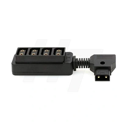 Image of HangTon Short D tap P Power Splitter Male to Female Adapter 1 4 for V Mount Gold Battery