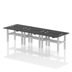 Image of Air B2B 1200x600mm Height Adjustable 6P Bench Desk CP Black/Silver
