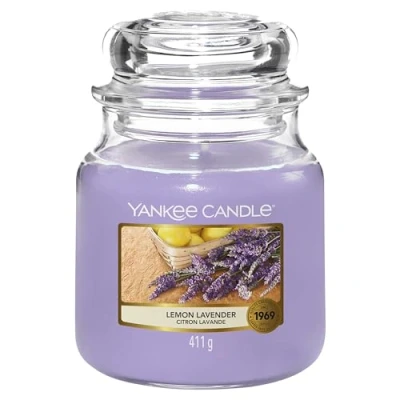 Image of Yankee Candle Scented Lemon Lavender Medium Jar Long Burning Candles: up to 75 Hours Gifts for Women