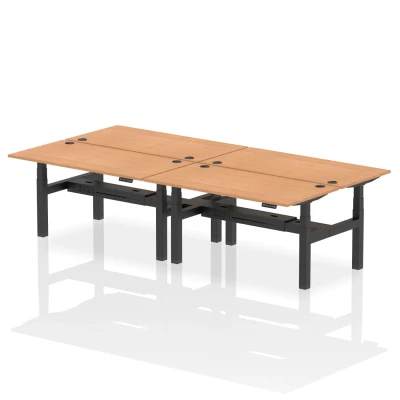 Image of Air B2B 1600x800mm Height Adjustable 4P Bench Desk CP Oak/Black