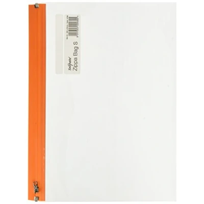 Image of Snopake A4 Zippa Bag ‘S’ Classic with Write On Label [Pack of 25] 325 x 235 mm Transparent/Assorted Zip Strip [Ref: 12796]