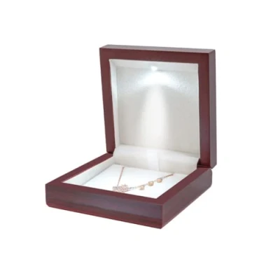 Image of anso LED Light Up Jewelry Box Gift Container Wooden Case with