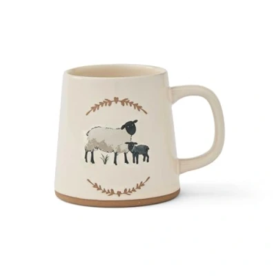 Image of Cooksmart British Designed Conical Coffee Mug Ceramic Mugs for Home or Work Large Hot Drinks Tea and Cups Highland Sheep