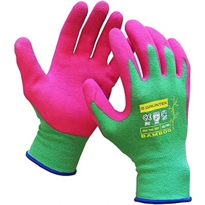 Image of GRÜNTEK 2 Pairs Garden Gloves Bamboo Work for Domestic and Commercial Use in Horticulture, Fishing, Building Restoration (XL/10)