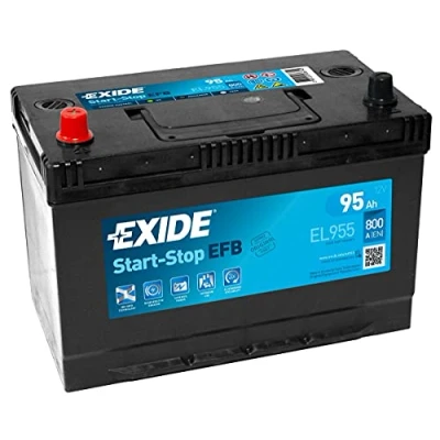 Image of 288000R090 Starter Battery EXIDE Start Stop, EFB EL955 12V 95Ah 800A Korean B1, B1 D31