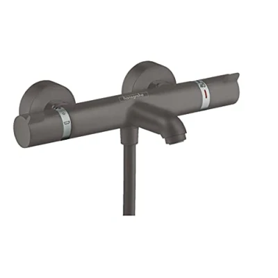 Image of Hansgrohe Ecostat Thermostatic Bath Mixer Comfort For Exposed Installation, Brushed Black Chrome, 13114340