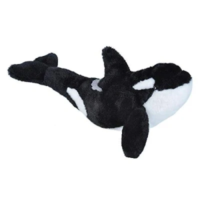 Image of Wild Republic Orca Plush Soft Toy, Cuddlekins Cuddly Toys, Gifts for Kids,Black/White 20 cm,