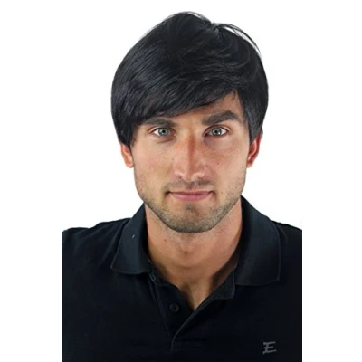 Image of Men&#039;s WIG (for Men or Unisex) synthetic short black youthful young look GFW994 1B Man