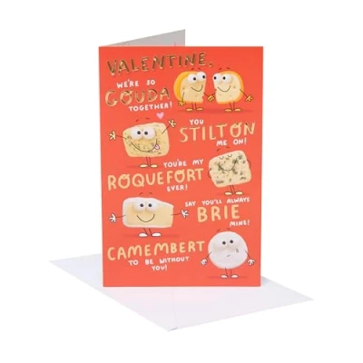 Image of UK Greetings Valentine&#039;s Day Card For Him/Her/Boyfriend/Girlfriend/Husband/Wife/Partner Cheese Design