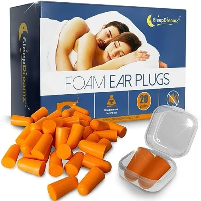 Image of Premium Ear Plugs for Sleeping (20 Pairs, Orange) Noise Cancelling Earplugs Peaceful &amp; Uninterrupted Sleep Soft Comfortable Foam Work, Concerts Travel by SleepDreamz