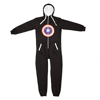Image of VIPER Onesies Full Length Fleece Hooded All in One JumpSuit US Flag (Texas Logo) (M, Black)