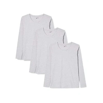 Image of Berydale Women&#039;s Sweatshirt: Long Sleeve Shirt with Crew Neck, pack of 3, grey, XS