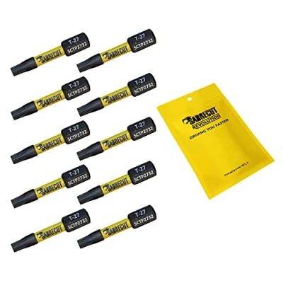 Image of 10 x SabreCut SCTP2732_10 32mm T27 TX27 Torx Tamper Proof Security Magnetic Impact Screwdriver Driver Bits Set Heavy Duty Compatible with Dewalt Milwaukee Bosch Makita and More