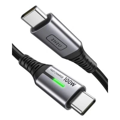 Image of INIU USB C to Charger Cable, [0.3m] 100W PD3.0 Type Cable Fast Charging, Phone Data Lead for MacBook Pro iPad Air 15 Samsung S23 S22 S21 Ultra Pixel 7 6 Switch PS5 etc.