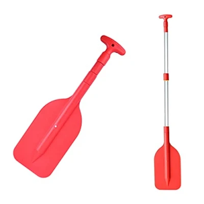 Image of Kayak Paddle, Telescopic Collapsible Oar, Retractable Portable Rafting Boat Telescoping Plastic Floating Outdoor Water Sport, Small Safety Accessories (1x Red)